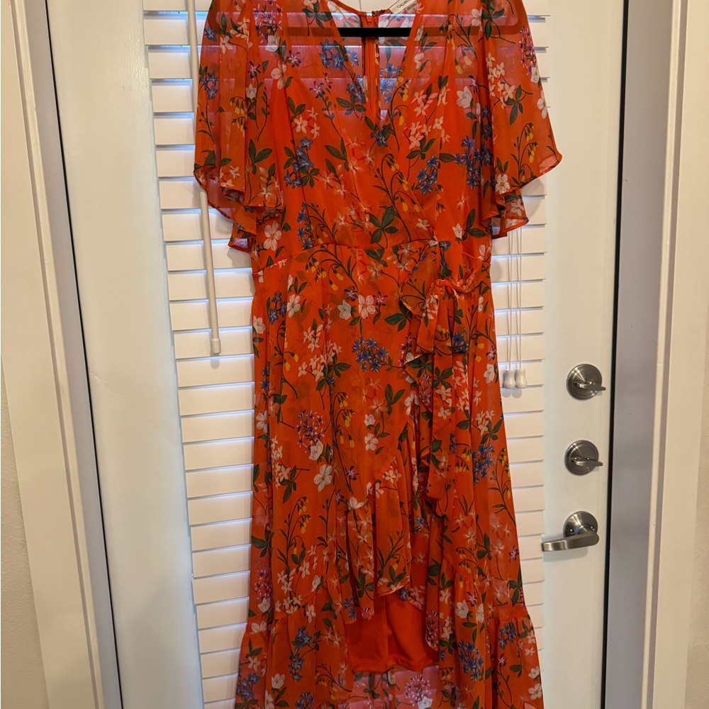 Calvin Klein Floral Orange Dress